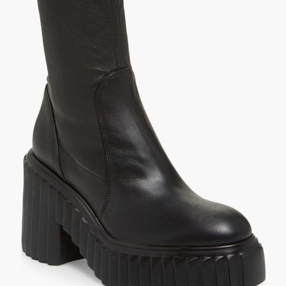 AGL Tiggy Sock booties Size 41 leather combat boot pull on style black boots - Picture 5 of 13